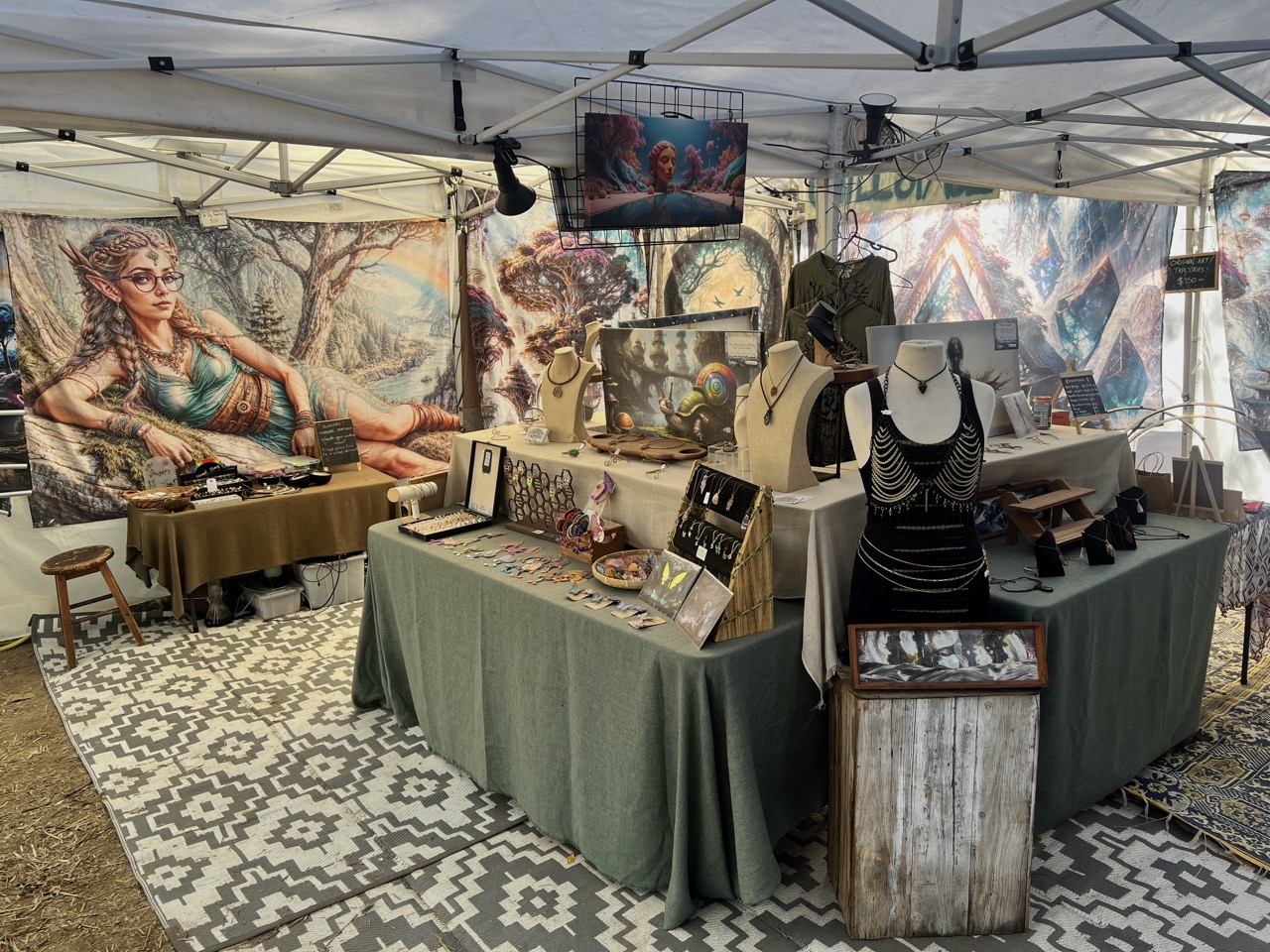 Inside the stall